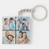 Creëer Uw eigen fotocollage 4 Sleutelhanger (Achterkant)