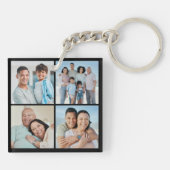 Creëer Uw eigen fotocollage 4 Sleutelhanger (Achterkant)