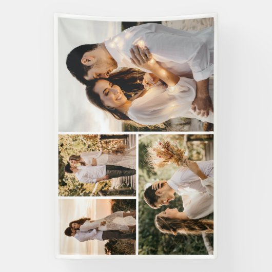 Creëer Uw eigen fotocollage 4 Spandoek (Verticaal)