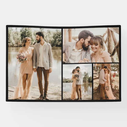 Creëer Uw eigen fotocollage 4 Spandoek (Horizontaal)