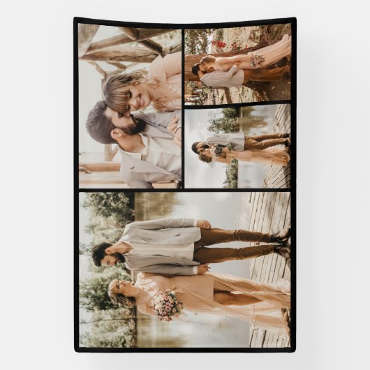Creëer Uw eigen fotocollage 4 Spandoek (Verticaal)