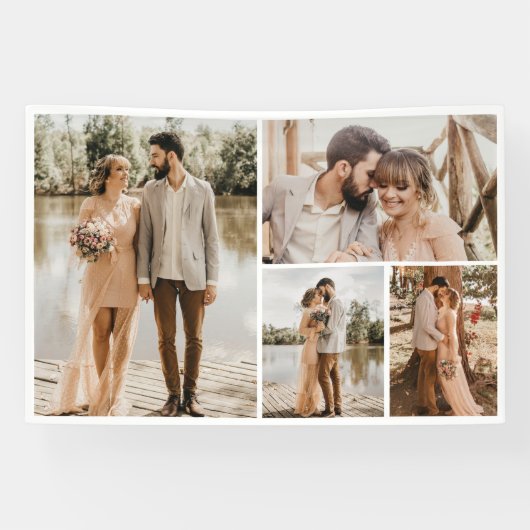 Creëer Uw eigen fotocollage 4 Spandoek (Horizontaal)