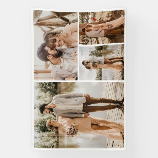 Creëer Uw eigen fotocollage 4 Spandoek (Verticaal)