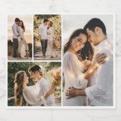 Creëer Uw eigen fotocollage 4 Sparkling Wijnetiket (Enkel label)