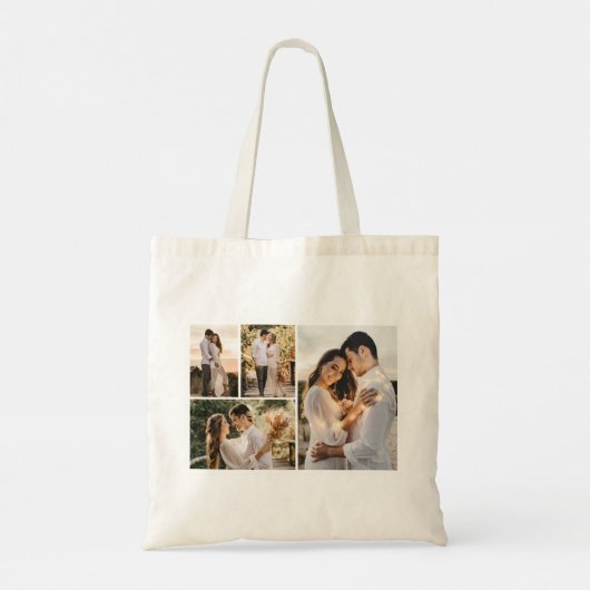 Creëer Uw eigen fotocollage 4 Tote Bag (Achterkant)