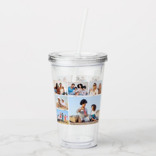 Creëer Uw eigen fotocollage 6 Acryl Drinkbeker (Achterkant)