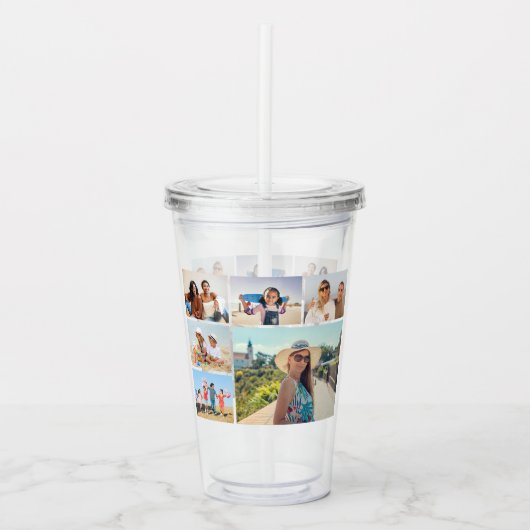 Creëer Uw eigen fotocollage 6 Acryl Drinkbeker (Voorkant)