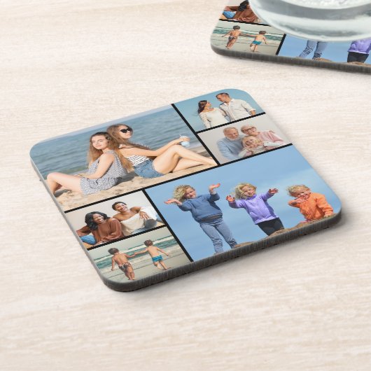 Creëer Uw eigen fotocollage 6 Bier Onderzetter (Linkerzijde)