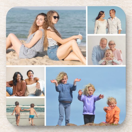 Creëer Uw eigen fotocollage 6 Bier Onderzetter (Voorkant)