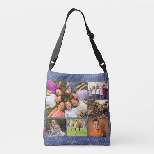 Creëer Uw eigen fotocollage 6 Crossbody Tas (Achterkant)