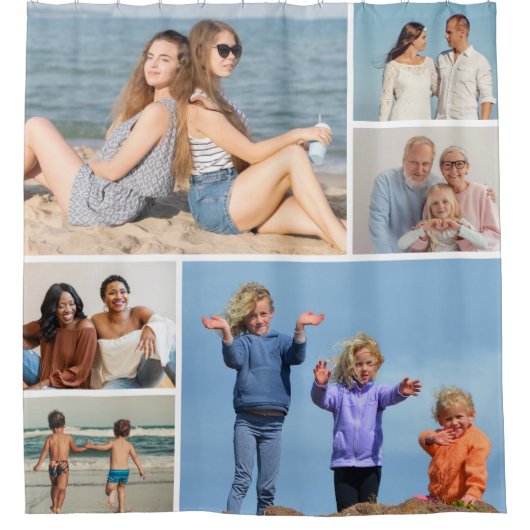 Creëer Uw eigen fotocollage 6 Douchegordijn (Voorkant)
