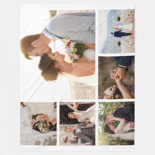 Creëer Uw eigen fotocollage 6 Fleece Deken (Voorkant)