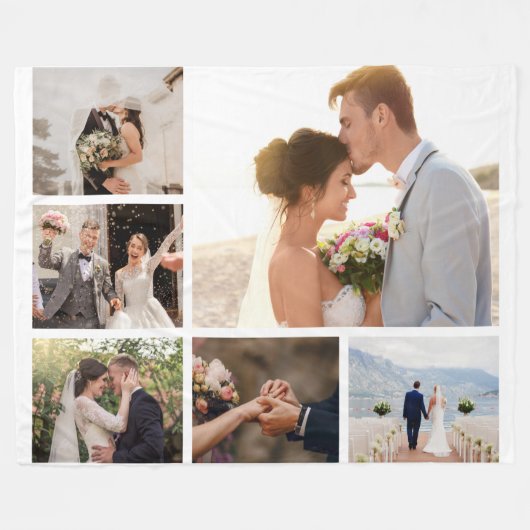 Creëer Uw eigen fotocollage 6 Fleece Deken (Voorkant (Horizontaal))