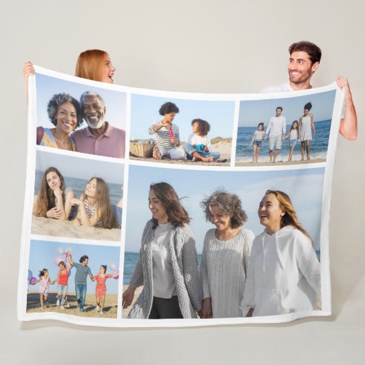 Creëer Uw eigen fotocollage 6 Fleece Deken (In situ)