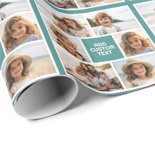 Creëer Uw eigen fotocollage - 6 foto's Monogram Cadeaupapier (Rol Hoek)