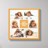 Creëer Uw eigen fotocollage - 6 foto's Monogram Canvas Afdruk (Voorkant)