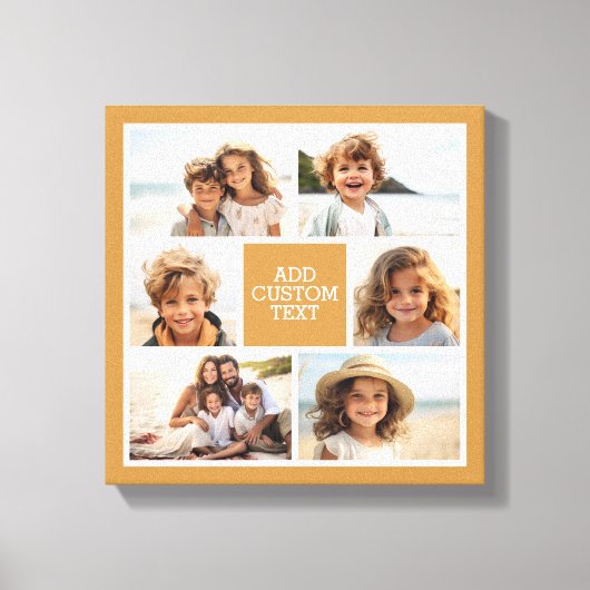 Creëer Uw eigen fotocollage - 6 foto's Monogram Canvas Afdruk (Voorkant)