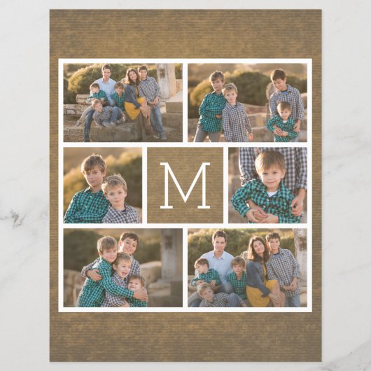 Creëer Uw eigen fotocollage - 6 foto's Monogram Flyer (Voorkant)