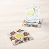 Creëer Uw eigen fotocollage - 6 foto's Monogram Kartonnen Onderzetters (Insitu)