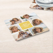 Creëer Uw eigen fotocollage - 6 foto's Monogram Kartonnen Onderzetters (Schuin)