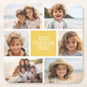 Creëer Uw eigen fotocollage - 6 foto's Monogram Kartonnen Onderzetters (Voorkant)