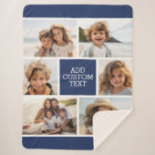 Creëer Uw eigen fotocollage - 6 foto's Monogram Sherpa Deken (Voorkant)