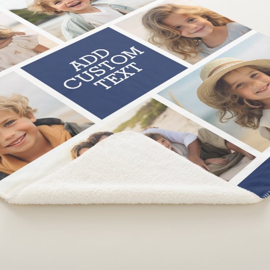 Creëer Uw eigen fotocollage - 6 foto's Monogram Sherpa Deken (3/4)