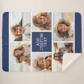 Creëer Uw eigen fotocollage - 6 foto's Monogram Sherpa Deken (Voorkant (horizontaal))