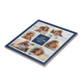 Creëer Uw eigen fotocollage - 6 foto's Monogram Tegeltje (Zijkant)