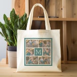 Creëer Uw eigen fotocollage - 6 foto's Monogram Tote Bag<br><div class="desc">Gebruik maximaal zes vierkante foto's om een uniek en persoonlijk cadeau te creëer. Als u de afbeeldingen moet aanpassen,  klik op het aanpassingshulpmiddel om veranderingen aan te brengen. Foto: Photography © Storytree Studios,  Stanford,  CA</div>
