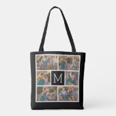 Creëer Uw eigen fotocollage - 6 foto's Monogram Tote Bag (Achterkant)