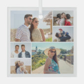 Creëer Uw eigen fotocollage 6 Glas Ornament (Voorkant)