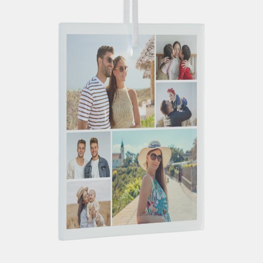 Creëer Uw eigen fotocollage 6 Glas Ornament (Voorkant Rechts)