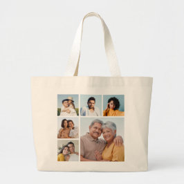 Creëer Uw eigen fotocollage 6 Grote Tote Bag