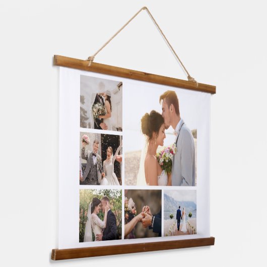 Creëer Uw eigen fotocollage 6 Hangend Wandkleed (Gebogen)