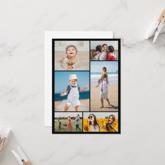 Creëer Uw eigen fotocollage 6 Kaart (Voorkant / Achterkant in situ)