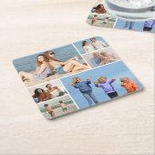 Creëer Uw eigen fotocollage 6 Kartonnen Onderzetters (Schuin)