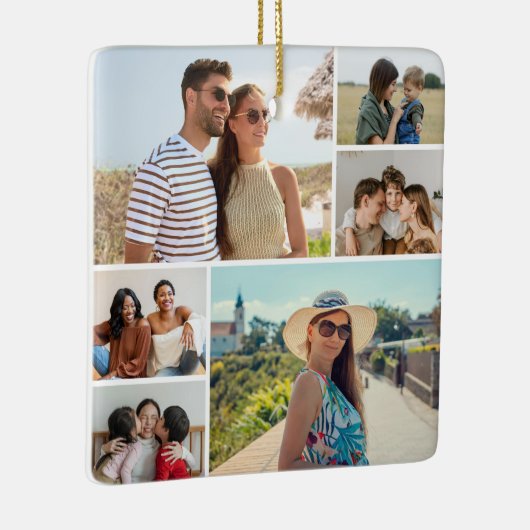 Creëer Uw eigen fotocollage 6 Keramisch Ornament (Rechts)