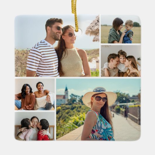 Creëer Uw eigen fotocollage 6 Keramisch Ornament (Voorkant)