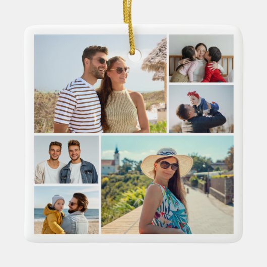 Creëer Uw eigen fotocollage 6 Keramisch Ornament (Voorkant)