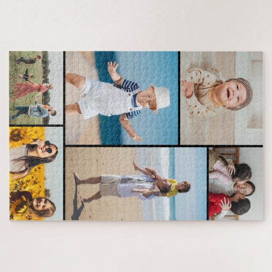 Creëer Uw eigen fotocollage 6 Legpuzzel (Horizontaal)