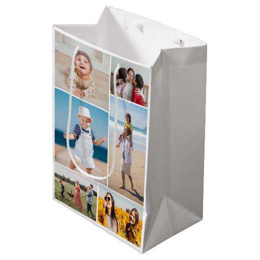 Creëer Uw eigen fotocollage 6 Medium Cadeauzakje (Voorkant Gekanteld)