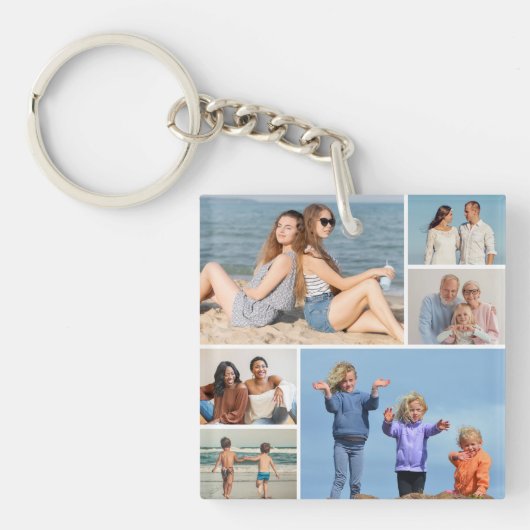 Creëer Uw eigen fotocollage 6 Sleutelhanger (Voorkant)