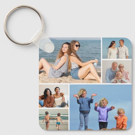 Creëer Uw eigen fotocollage 6 Sleutelhanger (Voorkant)