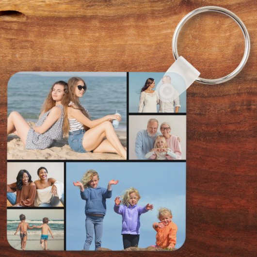 Creëer Uw eigen fotocollage 6 Sleutelhanger (Achterkant)
