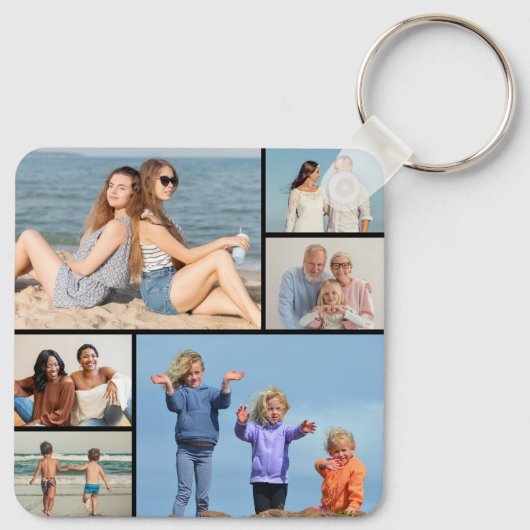 Creëer Uw eigen fotocollage 6 Sleutelhanger (Achterkant)