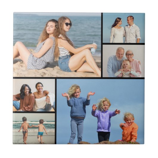 Creëer Uw eigen fotocollage 6 Tegeltje (Voorkant)