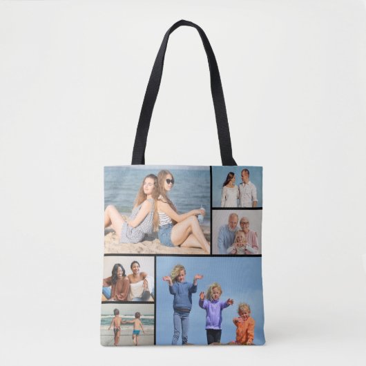 Creëer Uw eigen fotocollage 6 Tote Bag (Voorkant)