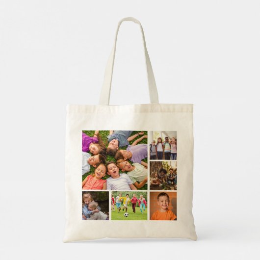 Creëer Uw eigen fotocollage 6 Tote Bag (Achterkant)