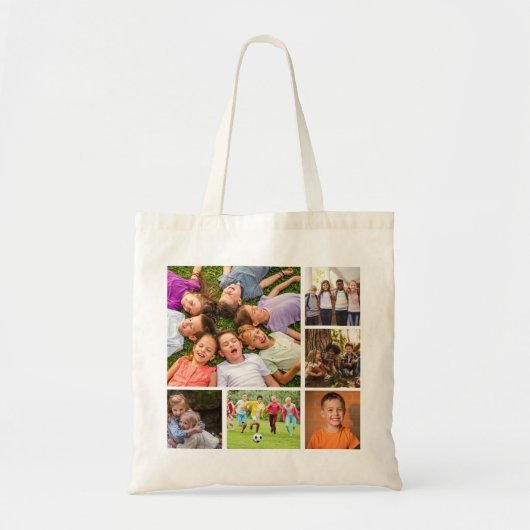 Creëer Uw eigen fotocollage 6 Tote Bag (Voorkant)